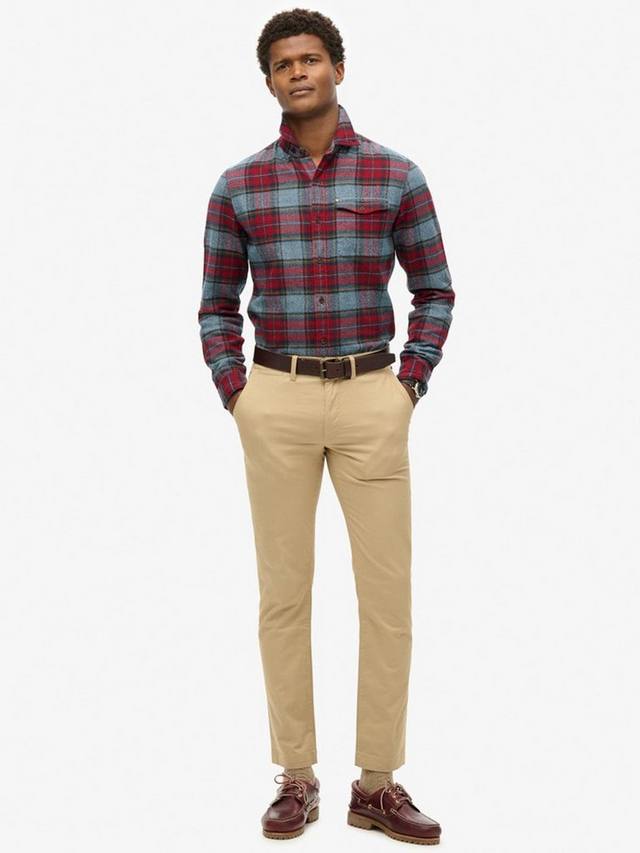 

Тонкие зауженные эластичные брюки-чинос Superdry, цвет Shaker Beige