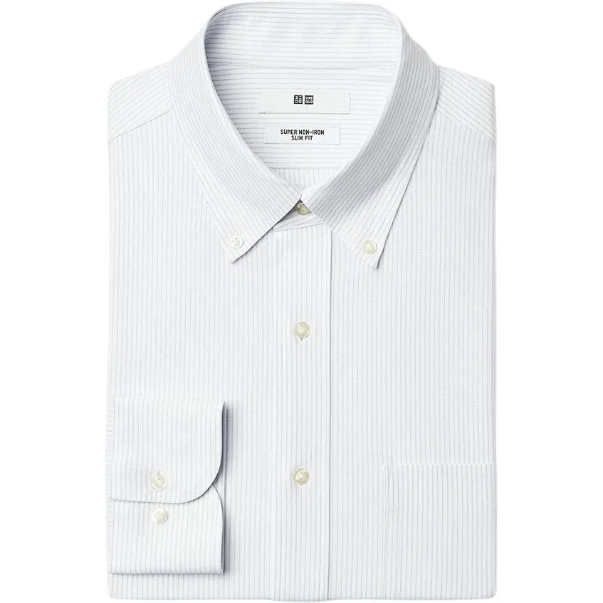 Рубашка мужская светлая UNIQLO Light Gray