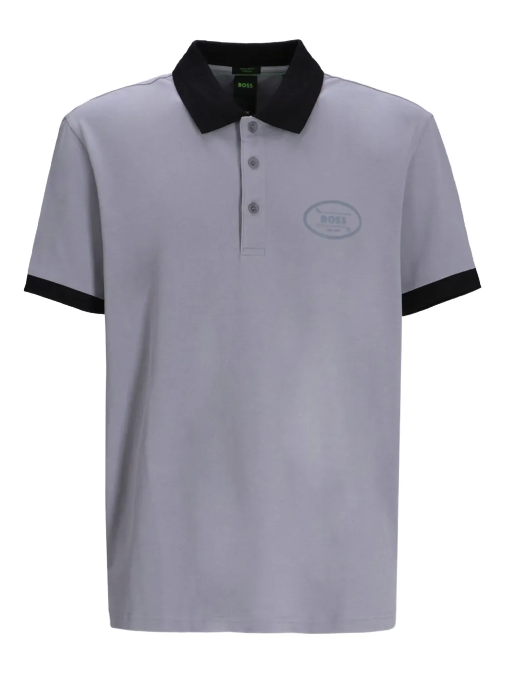 

Рубашка поло с контрастным воротником BOSS, серый