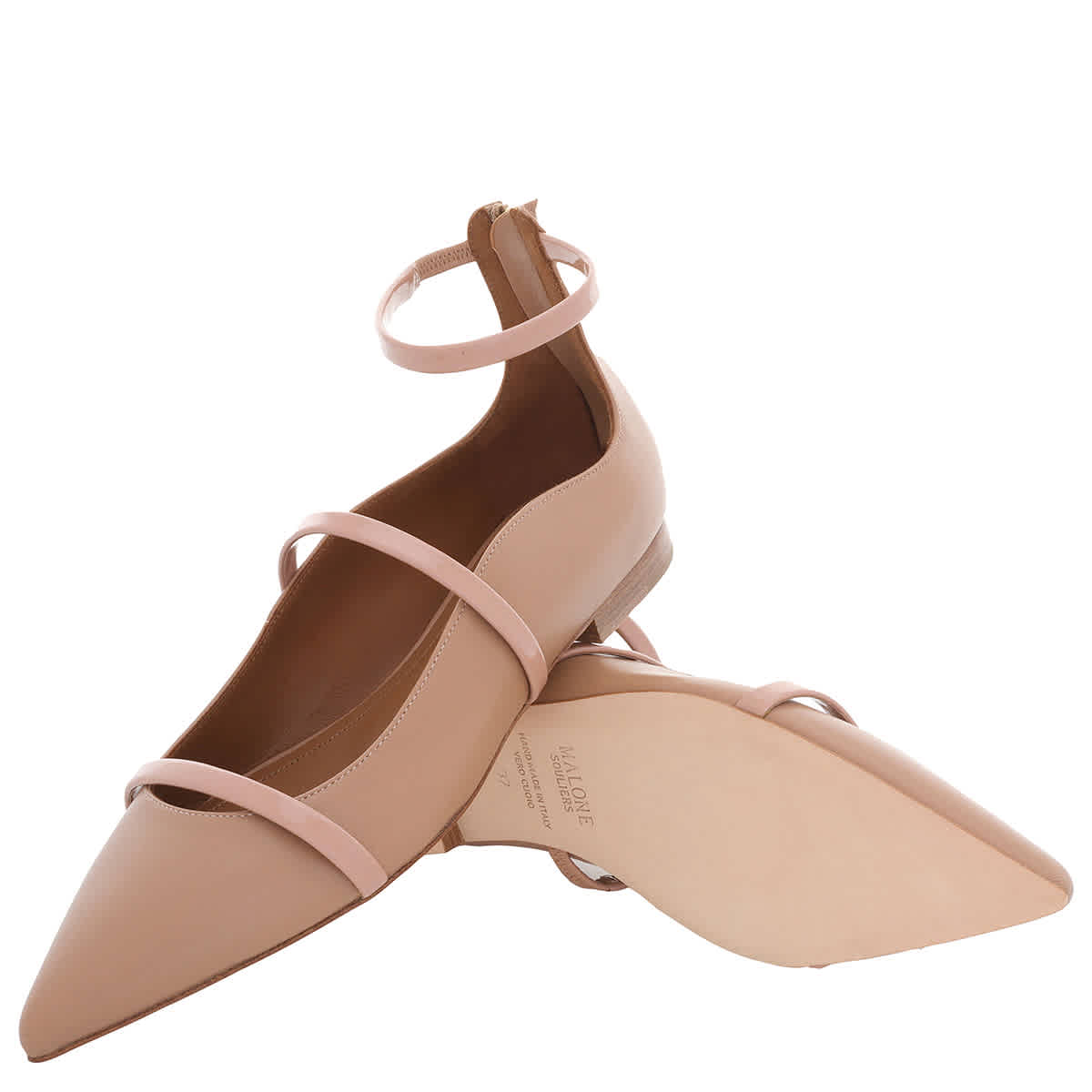 Мэлоун Сулье Нюд Кожаные Робин Мюли Malone Souliers, Nude — фото 2