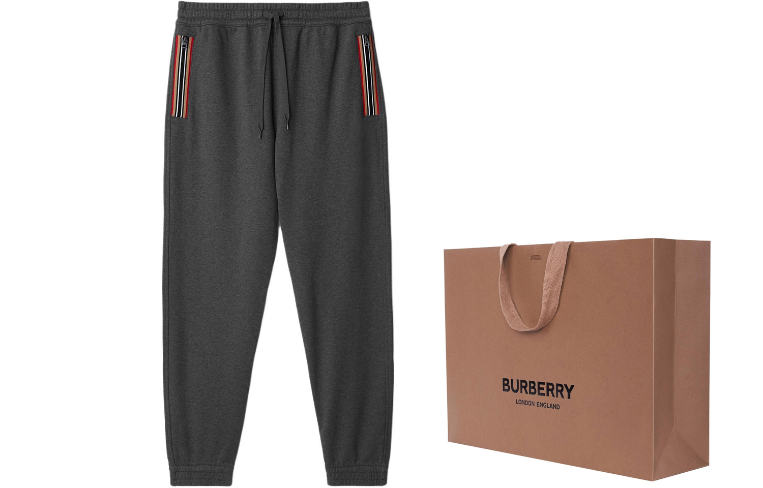 Спортивные брюки Burberry вязаные темно-серые — фото 3