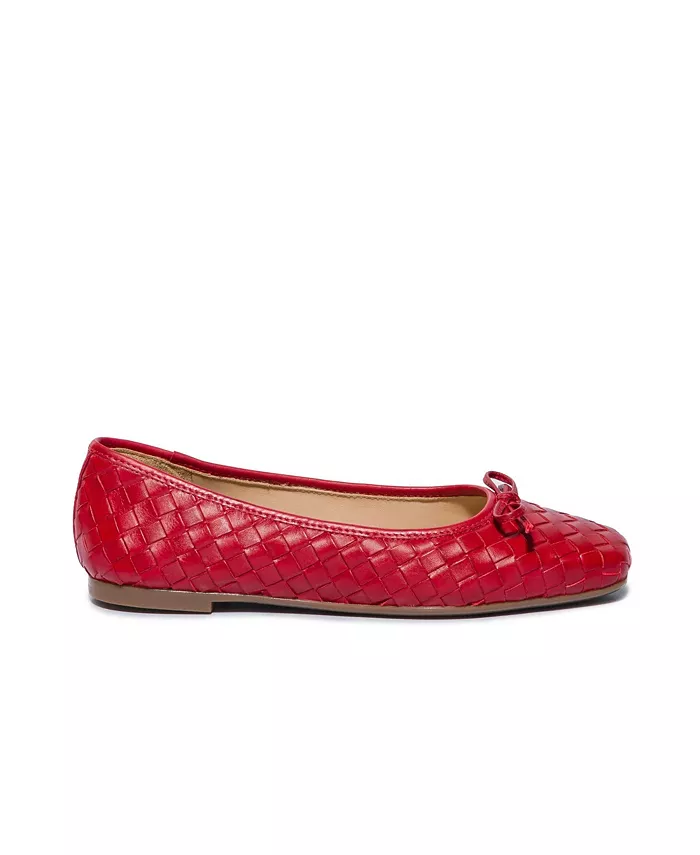 Бернардо Gwynn Плетеные Балетки Bernardo Footwear, красный
