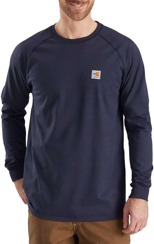 

Carhartt мужская огнестойкая футболка Force Relaxed Fit с длинным рукавом, Dark Navy
