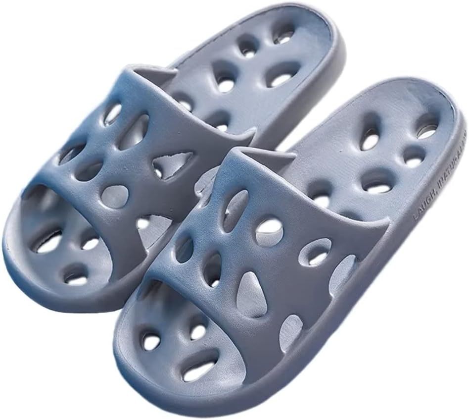 

Женские и мужские шлепанцы для душа QIPILON, быстрый сухой ужин, мягкие шлепанцы для душа, бассейна, спа, гостиничные тапочки для ванной, пляжные сандалии с дренажными отверстиями, серый