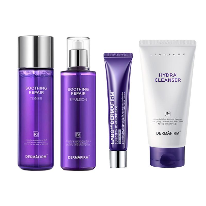 

Тонер, эмульсия, очищающее средство, праймер наборы для ухода за кожей увлажняющий освежающий увлажняющий 40г+150г+200мл+200мл DERMAFIRM+