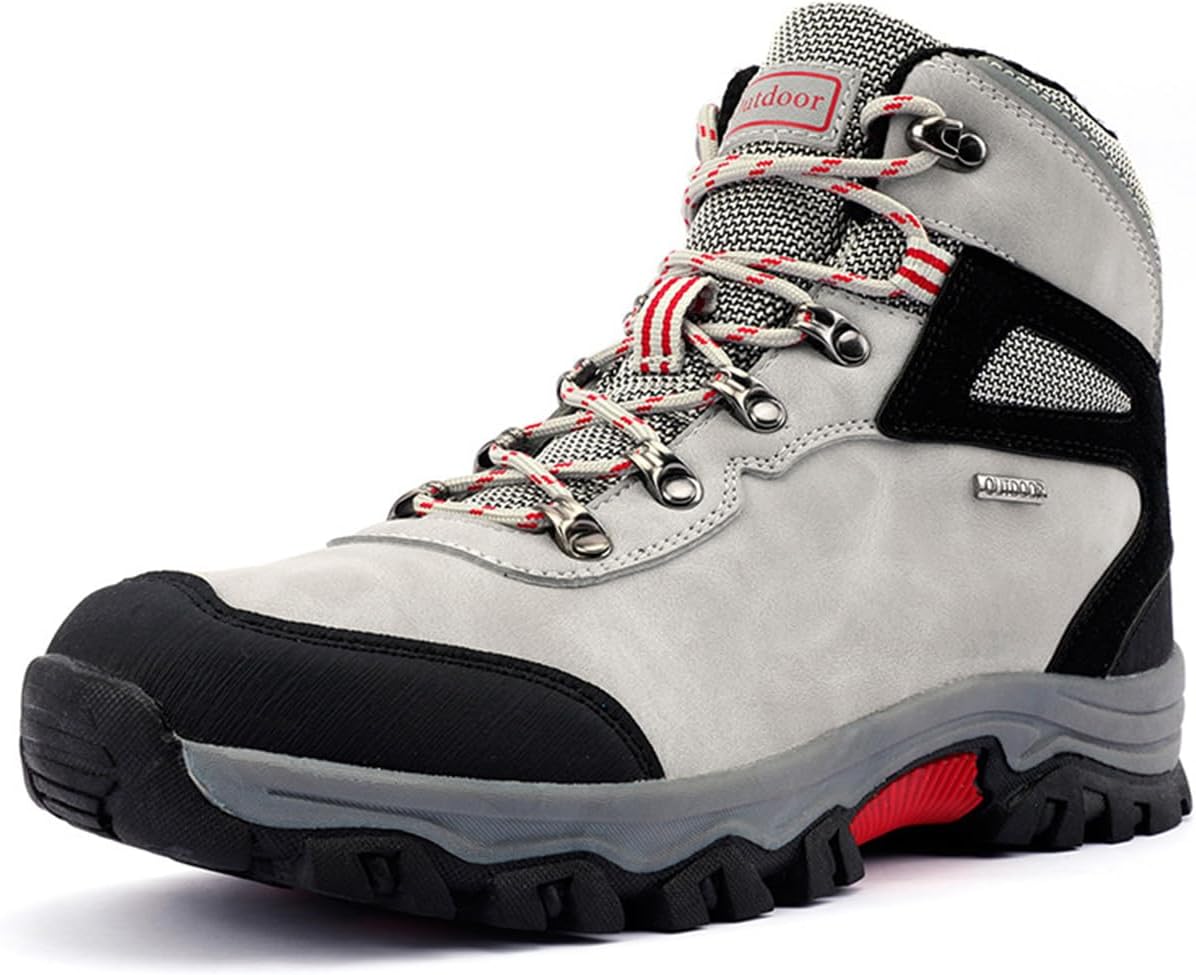 

Мужские водонепроницаемые походные ботинки на открытом воздухе, противоскользящие ботинки, высокие походные туфли Zhoupulp, серый