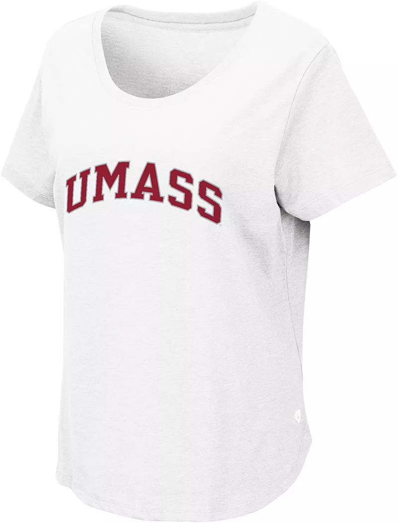 

Женская белая футболка Colosseum UMass Minutemen