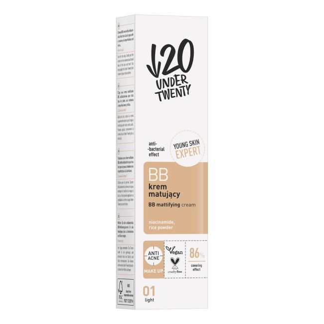 Крем для лица Under 20 — Матирующий twenty bb , цвет 01 light, 60 мл — фото 2