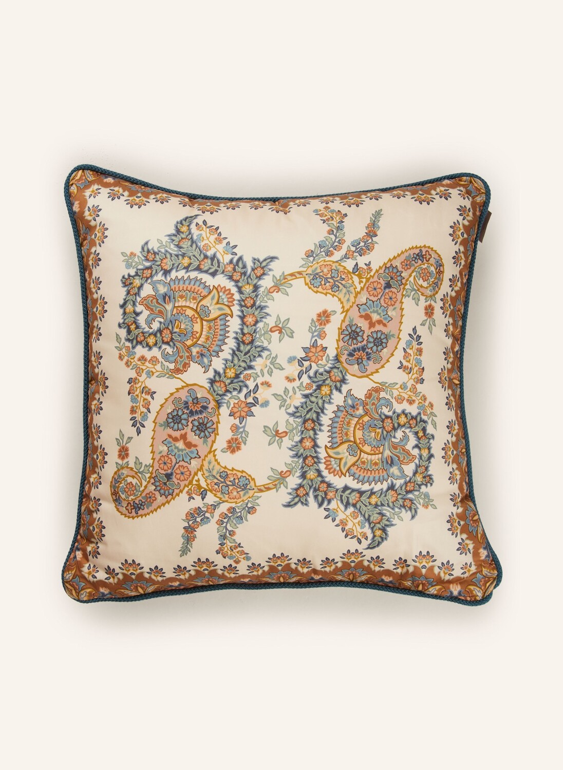 

Декоративная подушка Etro Home aus Satin, 45x45 см, цвет creme/blau/hellorange