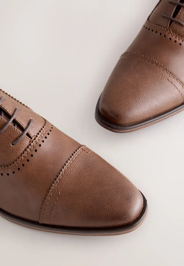 Туфли Oxford Next, toe cap smart lace ups, коричневый — фото 4