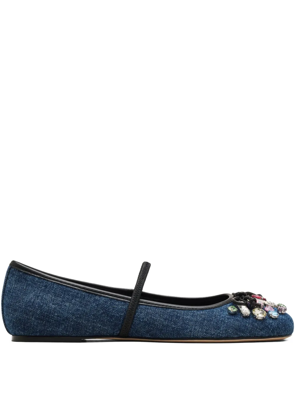 Балетки The Gem Denim с кристаллами MARC JACOBS, синий