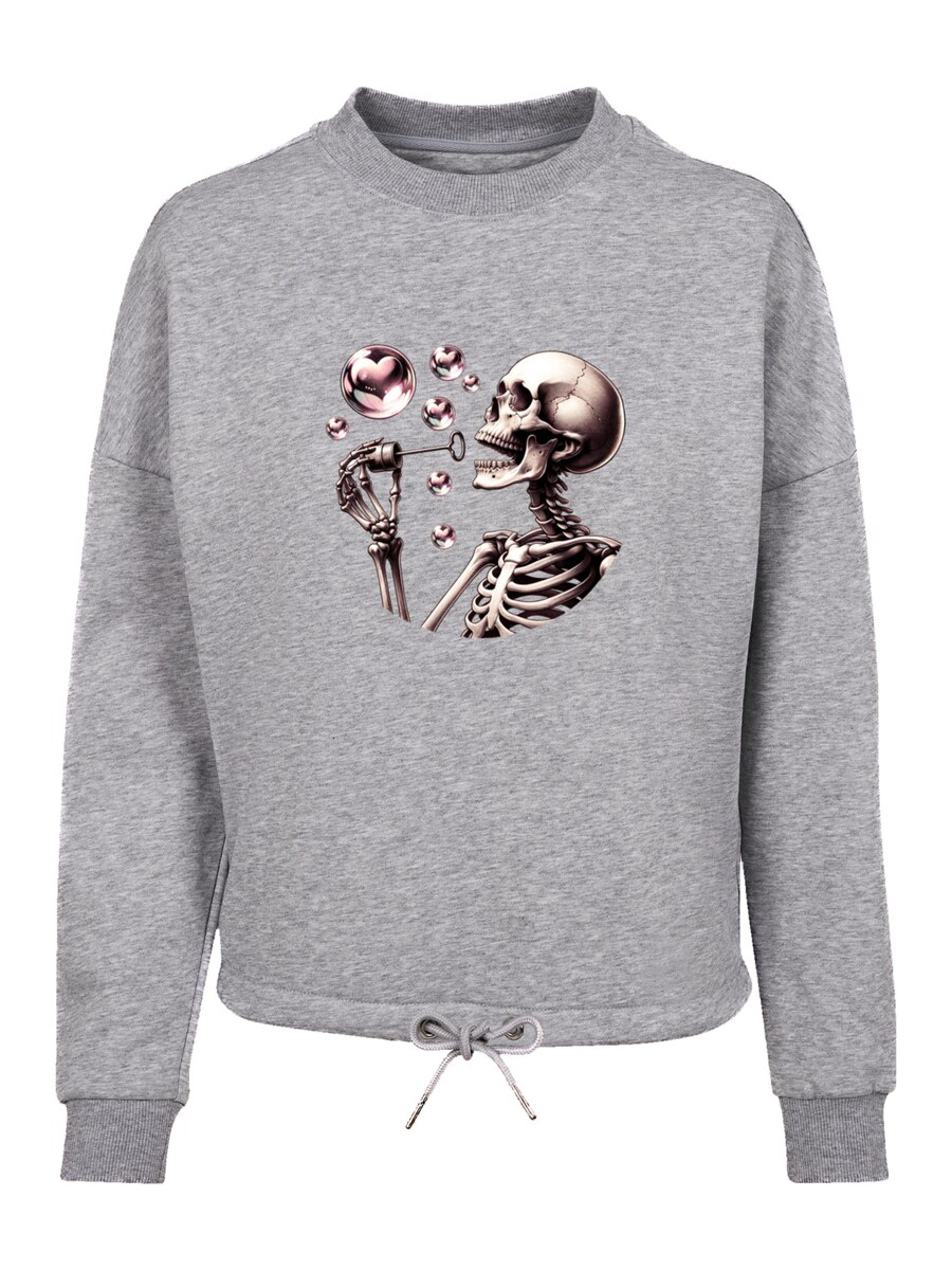 

Толстовка F4NT4STIC Cute Goth Skeleton Blowing Heart Shaped Bubbles, Grey