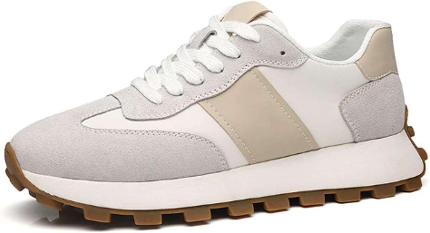 

Мужские повседневные кроссовки широкого размера, модные кроссовки на шнурках, комфортные, с противоскользящей резиновой подошвой для бега и походов Generic, белый