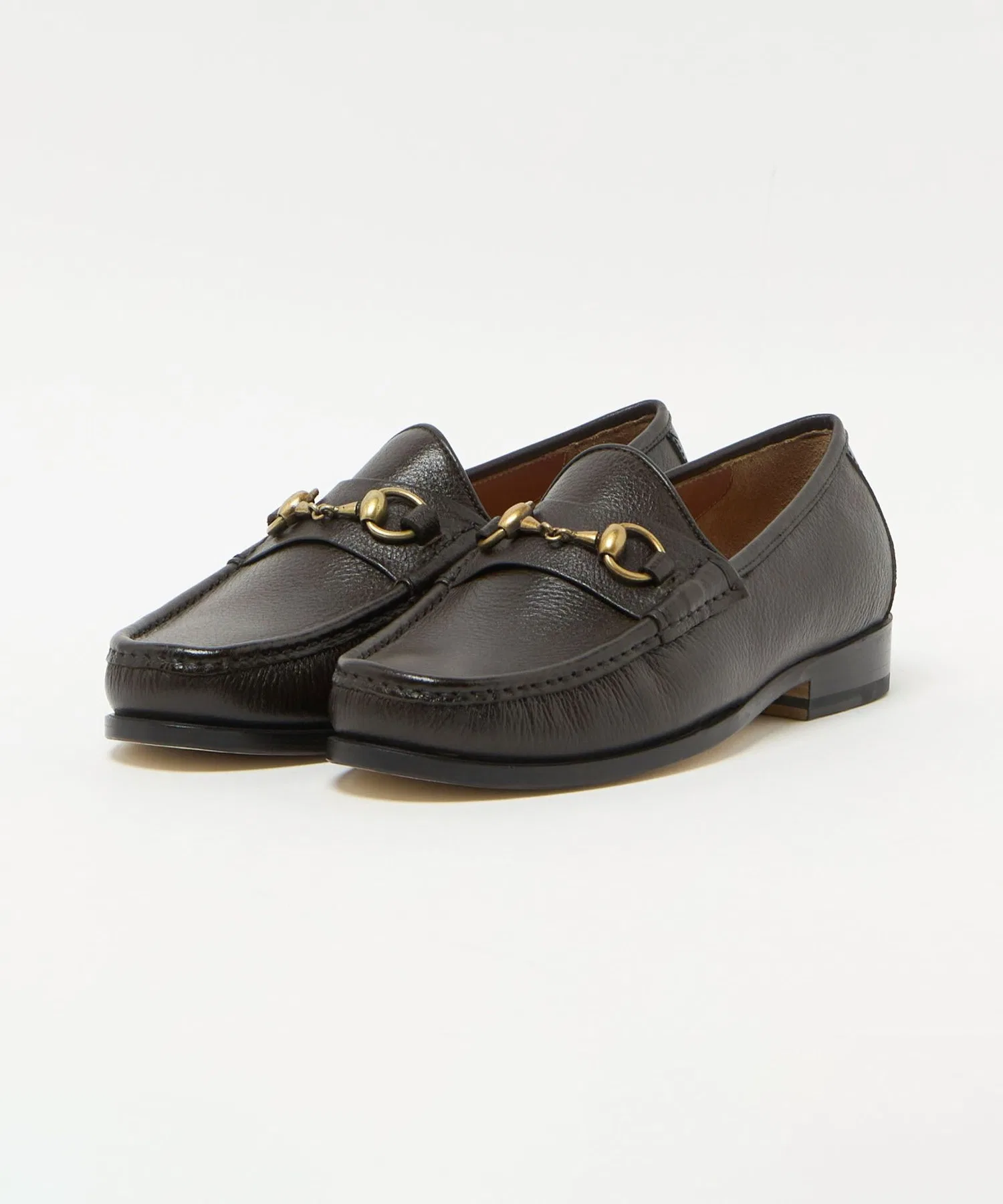 Мужские лоферы POLPETTA Grain Leather Bit Loafer — фото 2