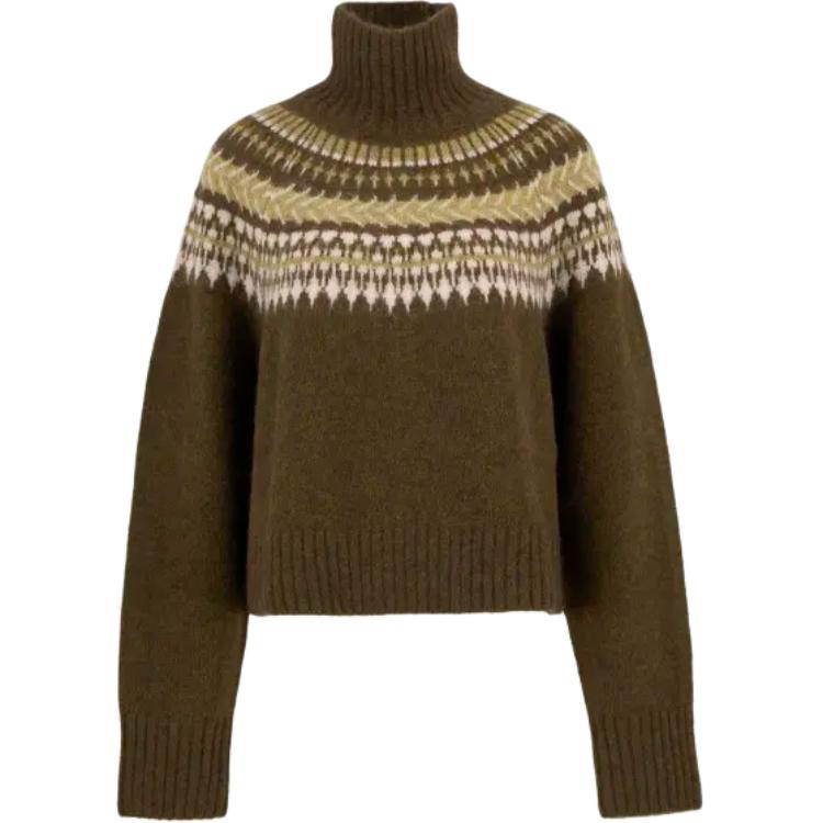 

Свитер с высоким воротником Lorrie Fair Isle Barbour, зеленый