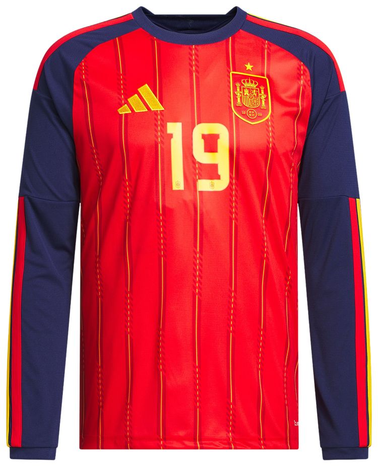 

Домашняя футболка Adidas Spain 26 Yamal с длинными рукавами, красный