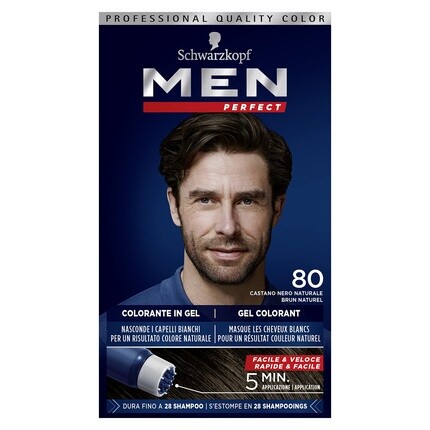 Мужской тонирующий гель Schwarzkopf Men Perfect, №80 Натуральный черно-каштановый — фото 2
