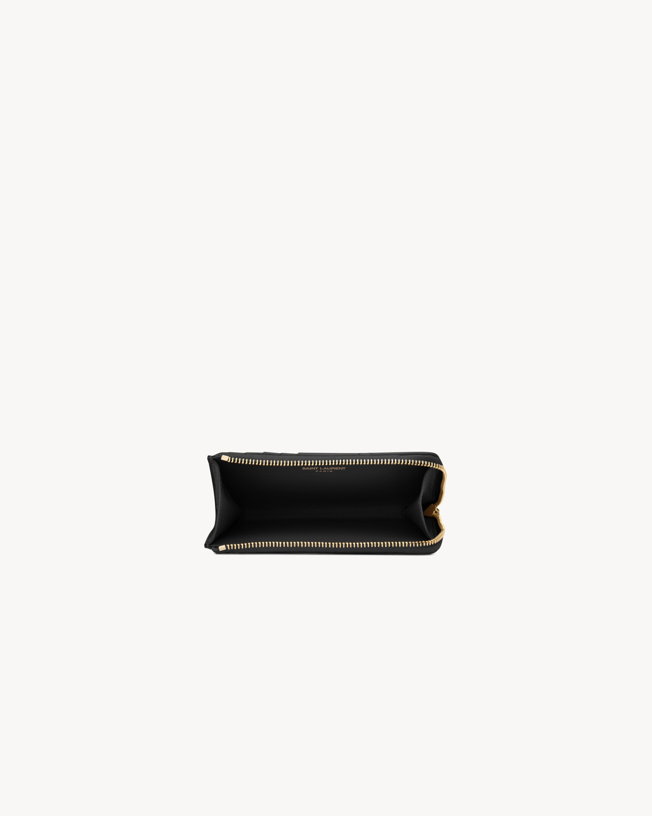 Футляр для карт на молнии CASSANDRE BIJOU из ягнячьей кожи Saint Laurent, черный — фото 4