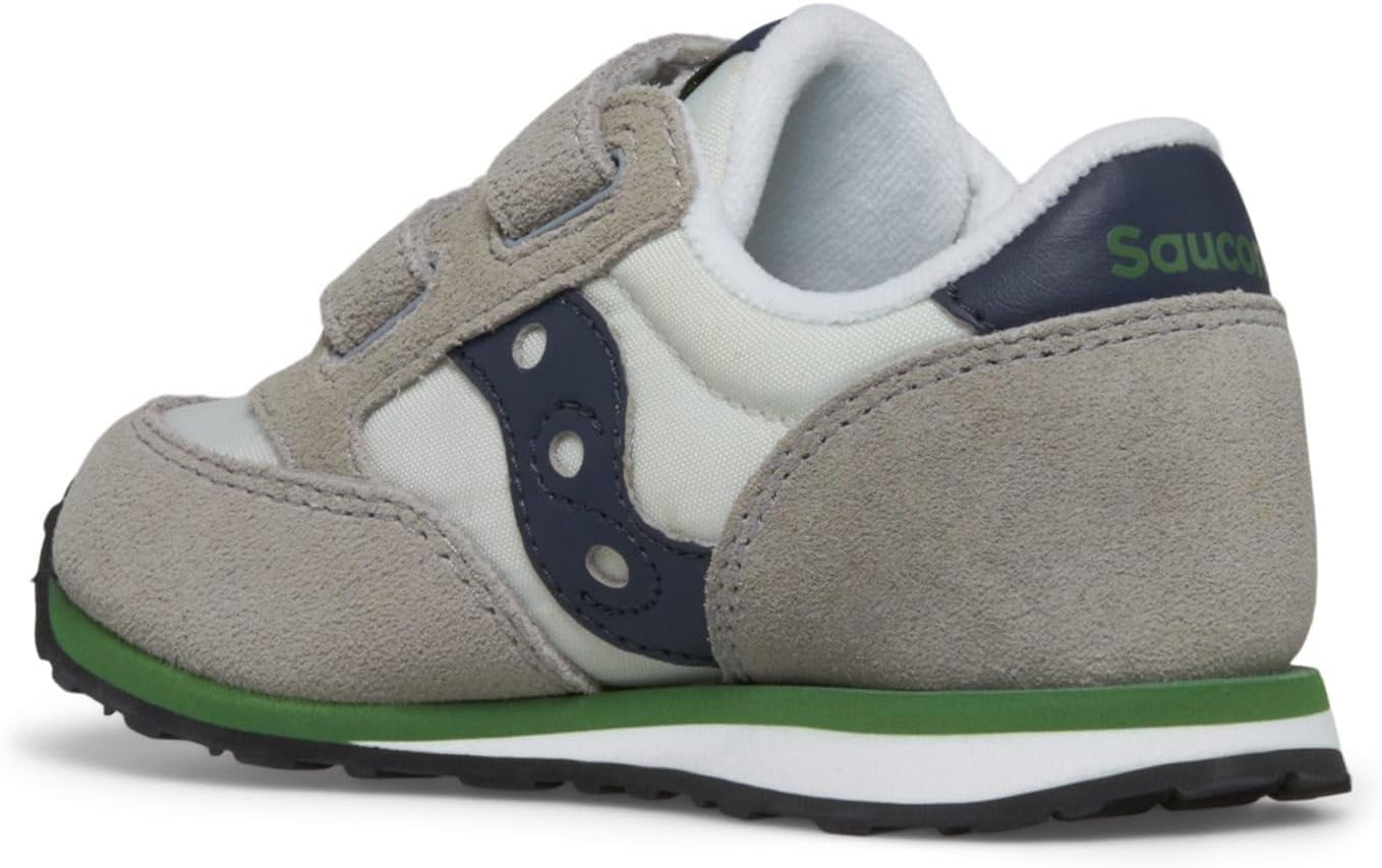 Кроссовки Saucony Unisex-Child Originals Jazz на липучке (для малышей/детей младшего возраста), синий/зеленый/серый — фото 4