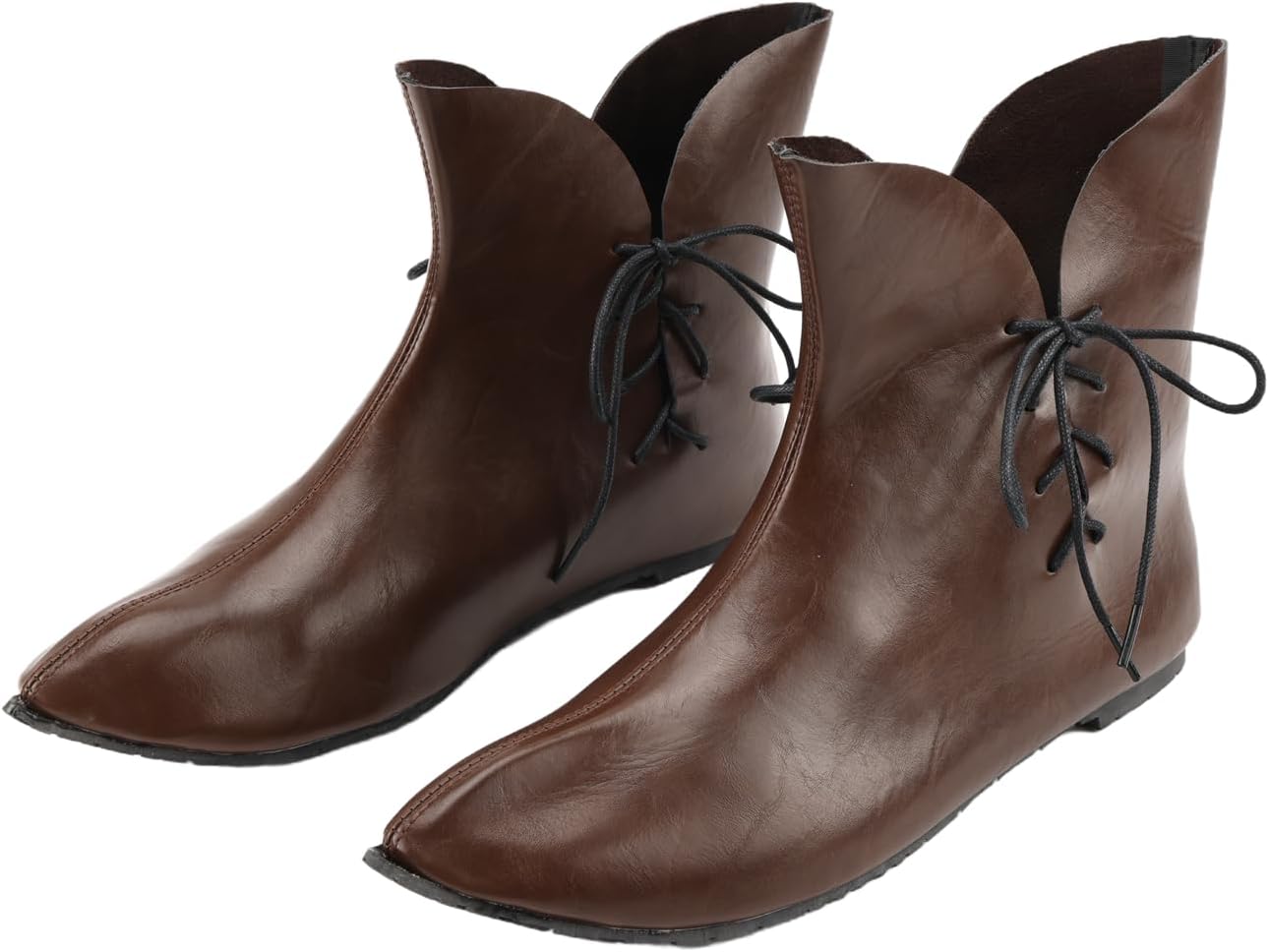 

Мужские ботинки эпохи Возрождения на шнуровке, средневековый косплей, вестерн, пиратские, викингские, с завязками, для Хэллоуина, с манжетами Ciyasheh, коричневый