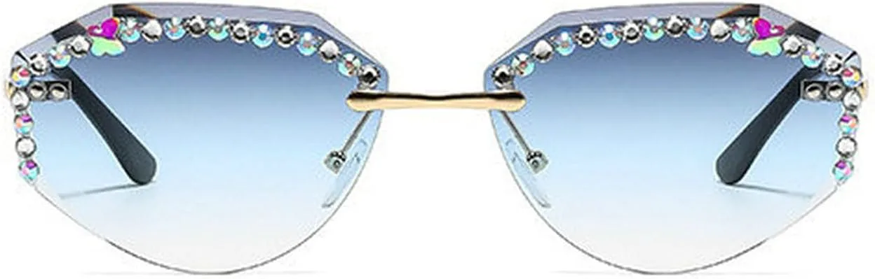 

Laureles Модные квадратные солнцезащитные очки со стразами для женщин, без оправы, с кристаллами и бриллиантами, мужские и женские солнцезащитные очки, C5