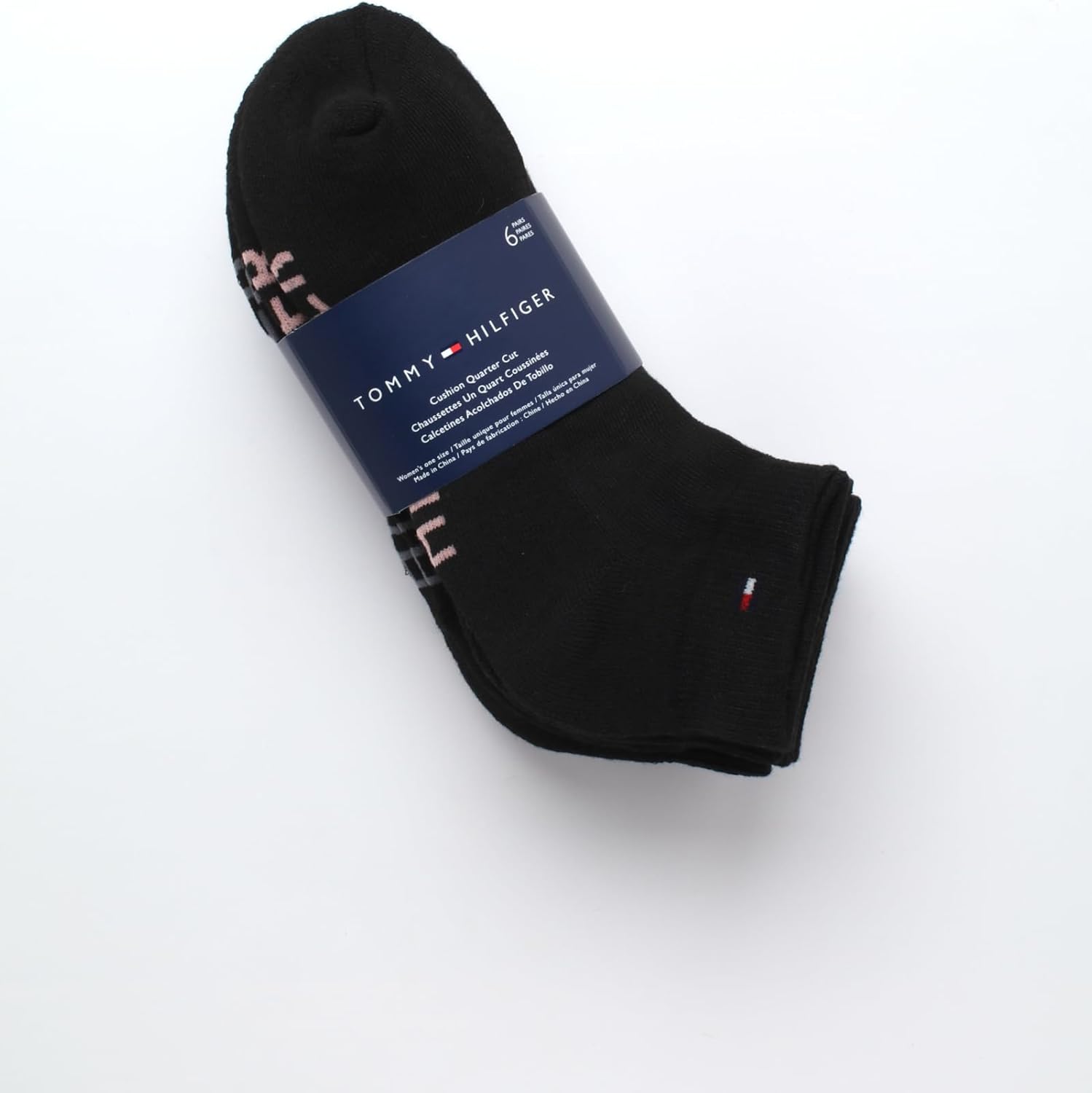 Женские носки Tommy Hilfiger Quarter - 6 пар мягких эластичных спортивных носков до щиколотки с мягкой подкладкой для женщин (размер: 4-10), Black — фото 3