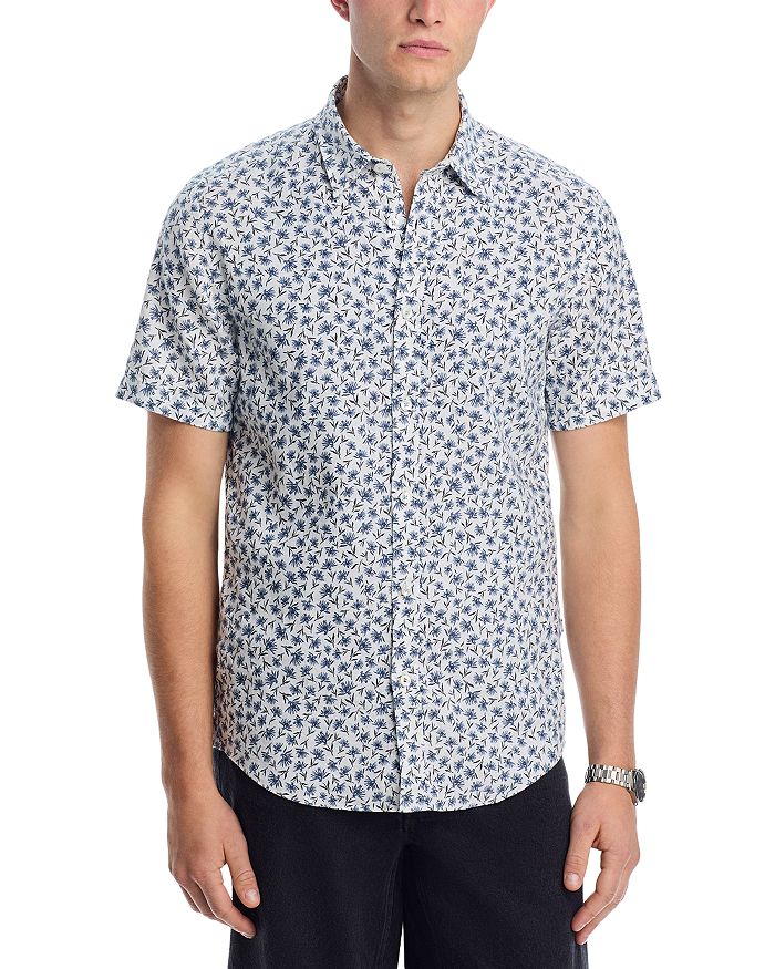 

Рубашка Slim Fit из эластичного льна Roan BOSS, синий