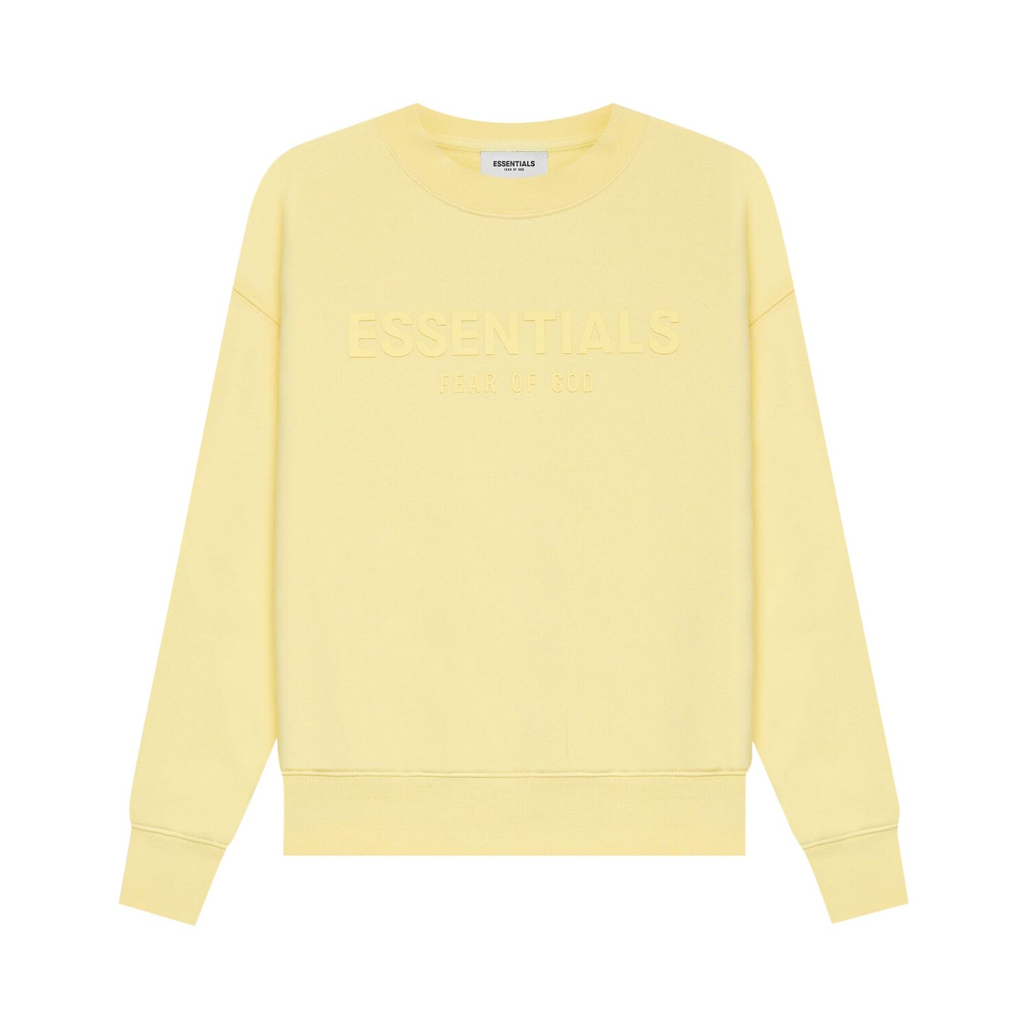 

Детский пуловер с круглым вырезом Fear of God Essentials, цвет Лимонад
