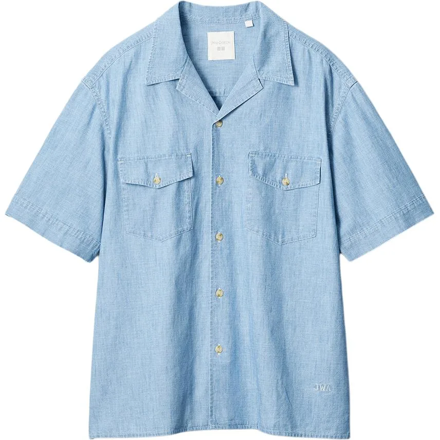 Рубашка JW Anderson SS26 мужская UNIQLO, Aqua Blue
