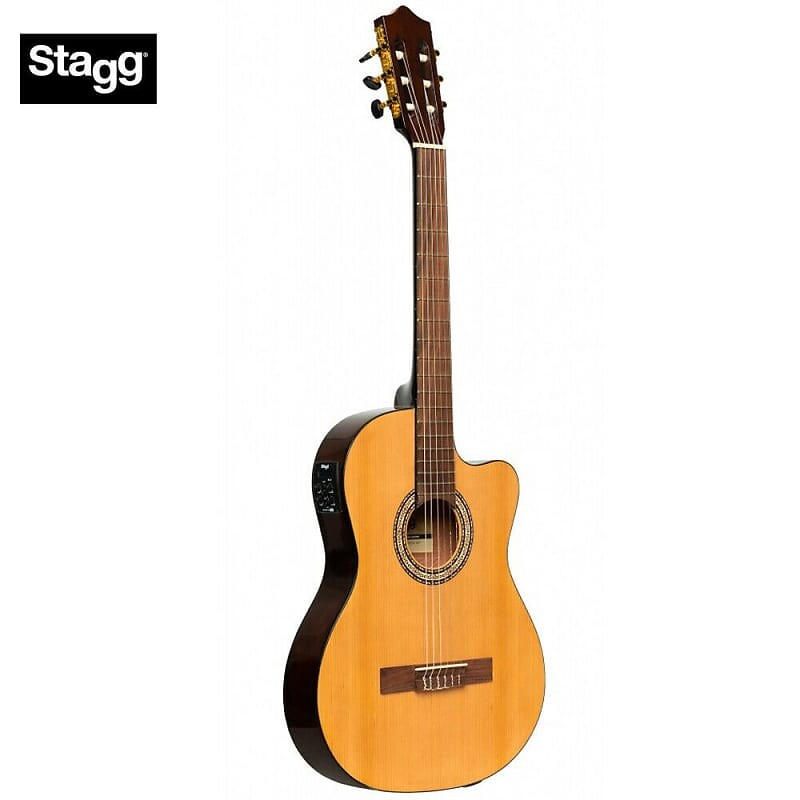 

Акустическая гитара Stagg SCL60 TCE-NAT Spruce Top Nato Neck Classical Cutaway 6-String Acoustic-Electric Guitar w/EQ