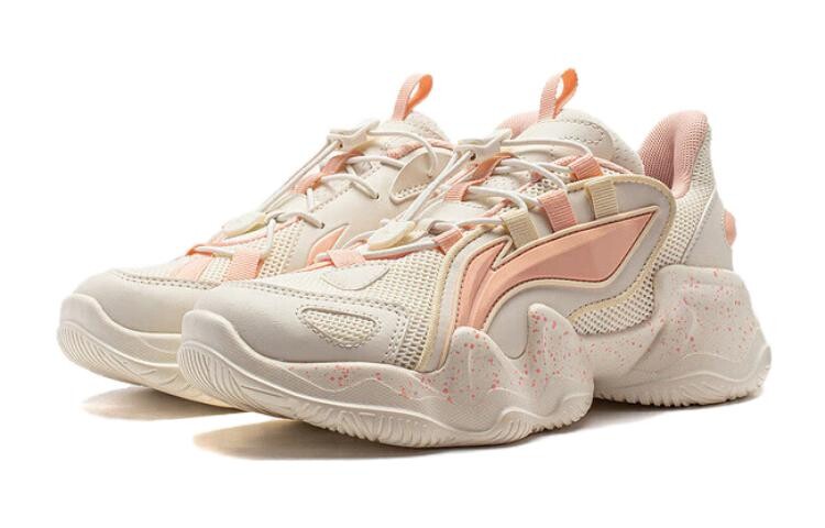 Кроссовки LINING YOUNG Kids Lifestyle Shoes GS Low-top Off-white/orange-pink, розовый — фото 3
