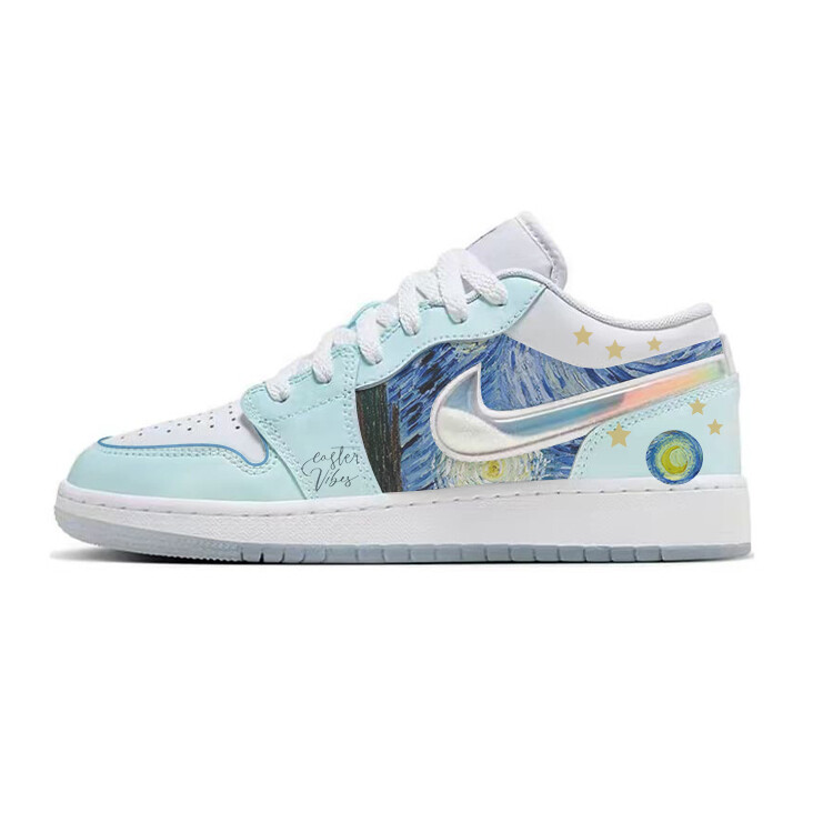

Кроссовки Air JORDAN 1 Vintage Basketball Shoes Women's Low-Top White Blue, Синий, Кроссовки Air JORDAN 1 Vintage Basketball Shoes Women's Low-Top White Blue