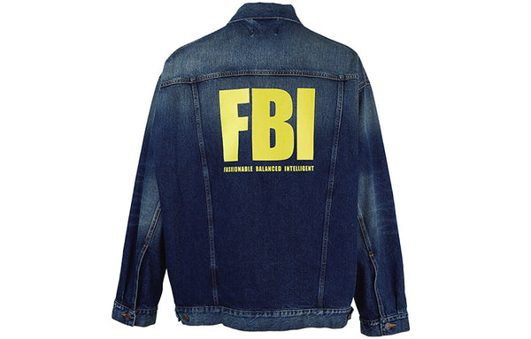 Куртка fbi denim jacket 'blue' Balenciaga, синий — фото 2