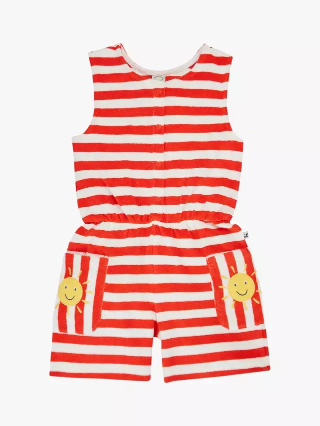 Детский хлопковый комбинезон Harlyn в полоску, цвет папайя/солнце Frugi