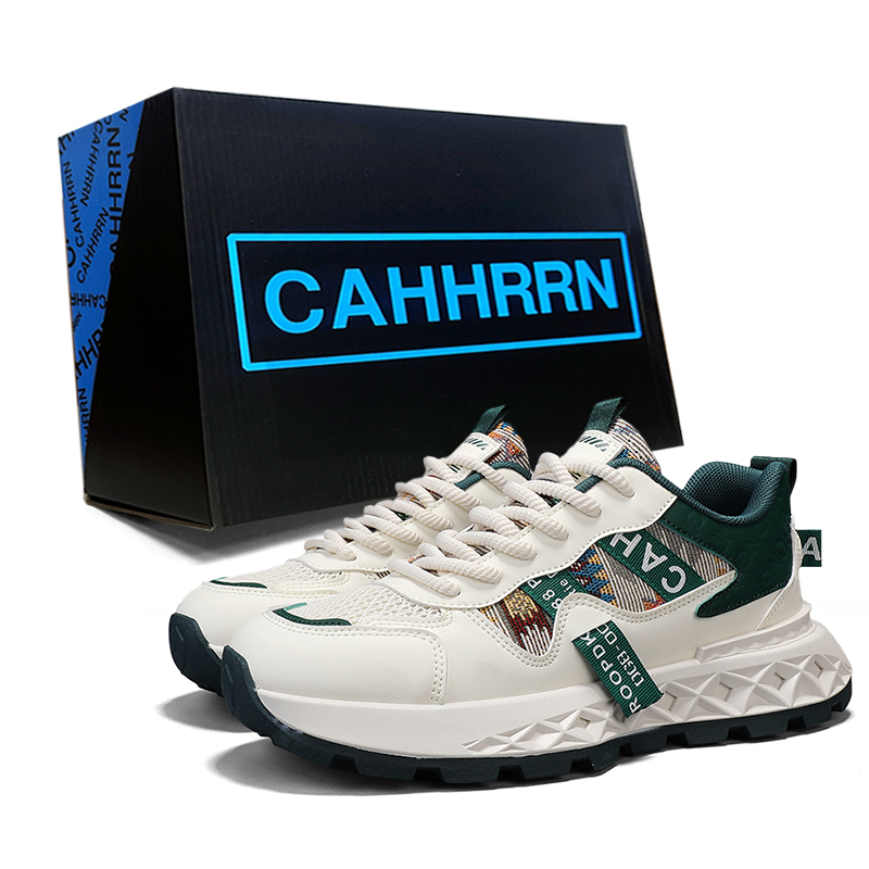 

CAHHRRN Мужские низкие повседневные туфли бежево-зеленые, цвет Beige Green
