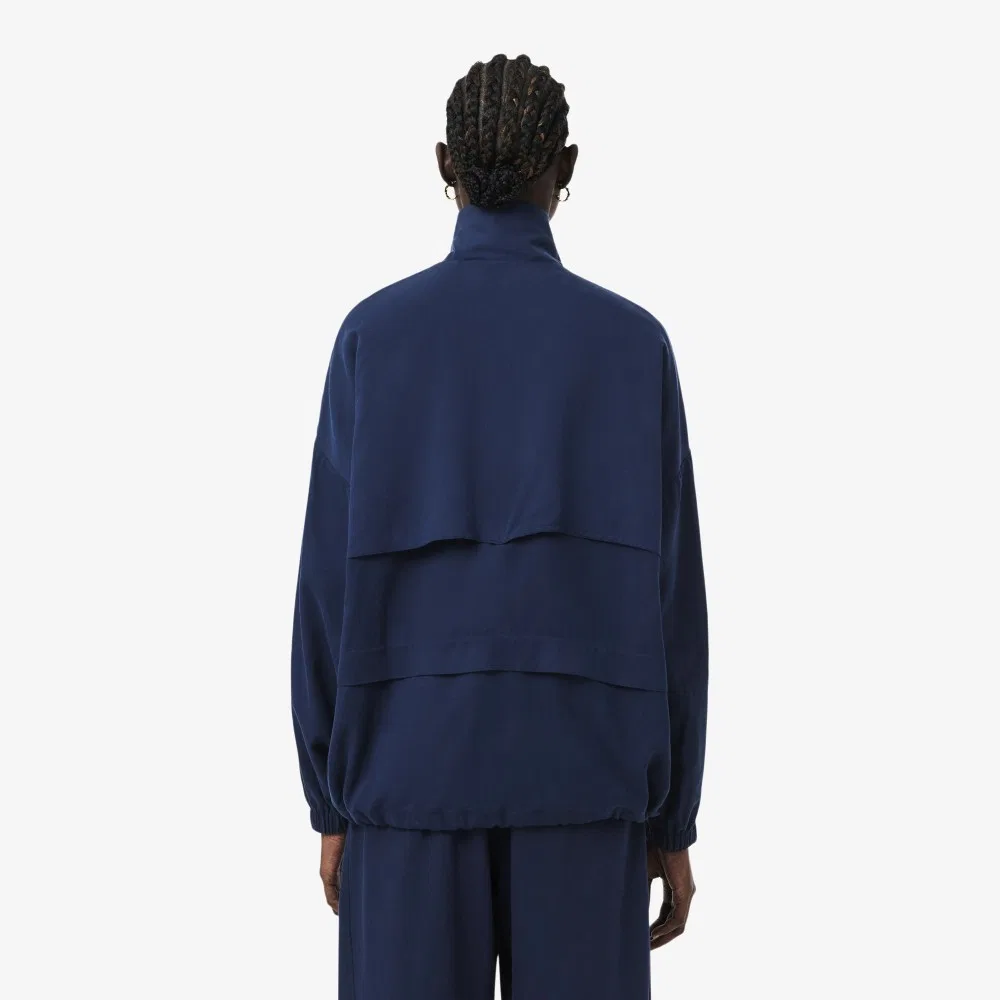 Женская спортивная куртка Lacoste из смесового льна, тёмно-синяя — фото 3