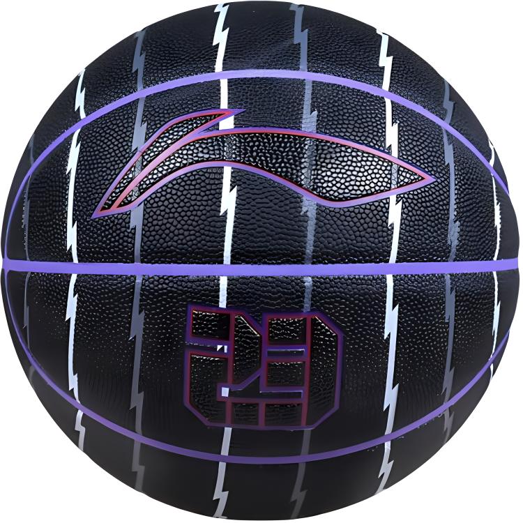 

LINING Баскетбольный мяч PU Basketball Black Purple размер 7 тренировочный унисекс