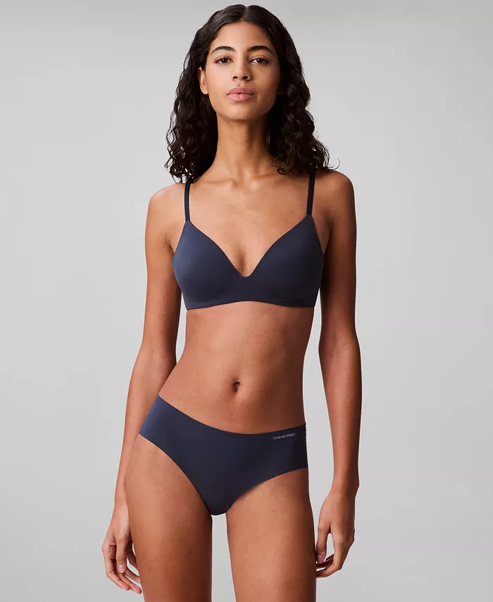 Женский бюстгальтер Perfectly Fit Wireless T-Shirt Bra QF8013 Calvin Klein, синий — фото 3