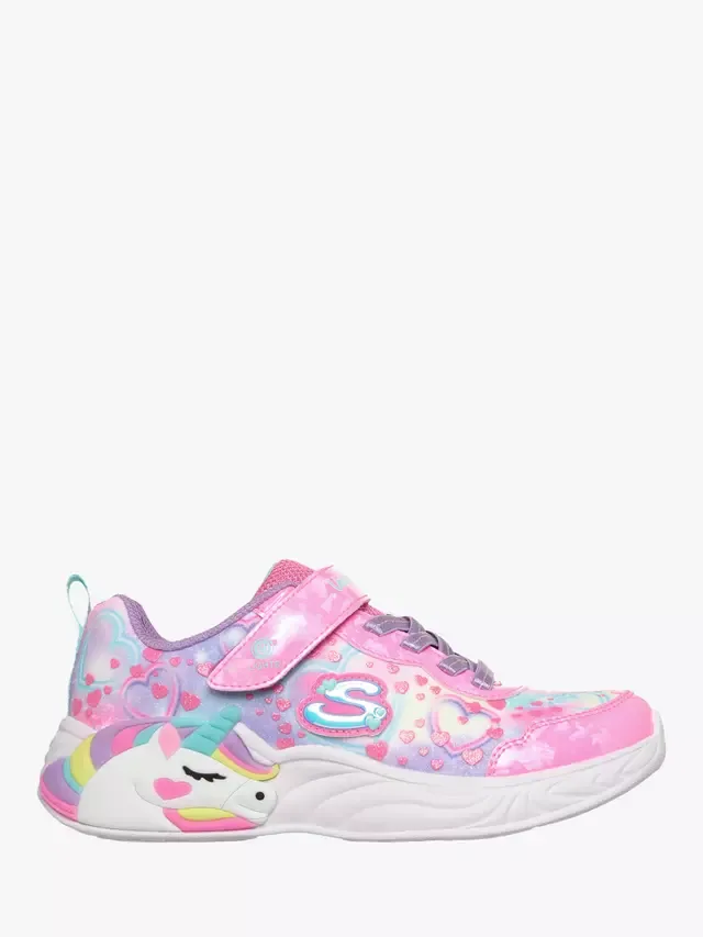Детские кроссовки S-Lights Unicorn Dreams Heart Sparkles, розовые/разноцветные Skechers