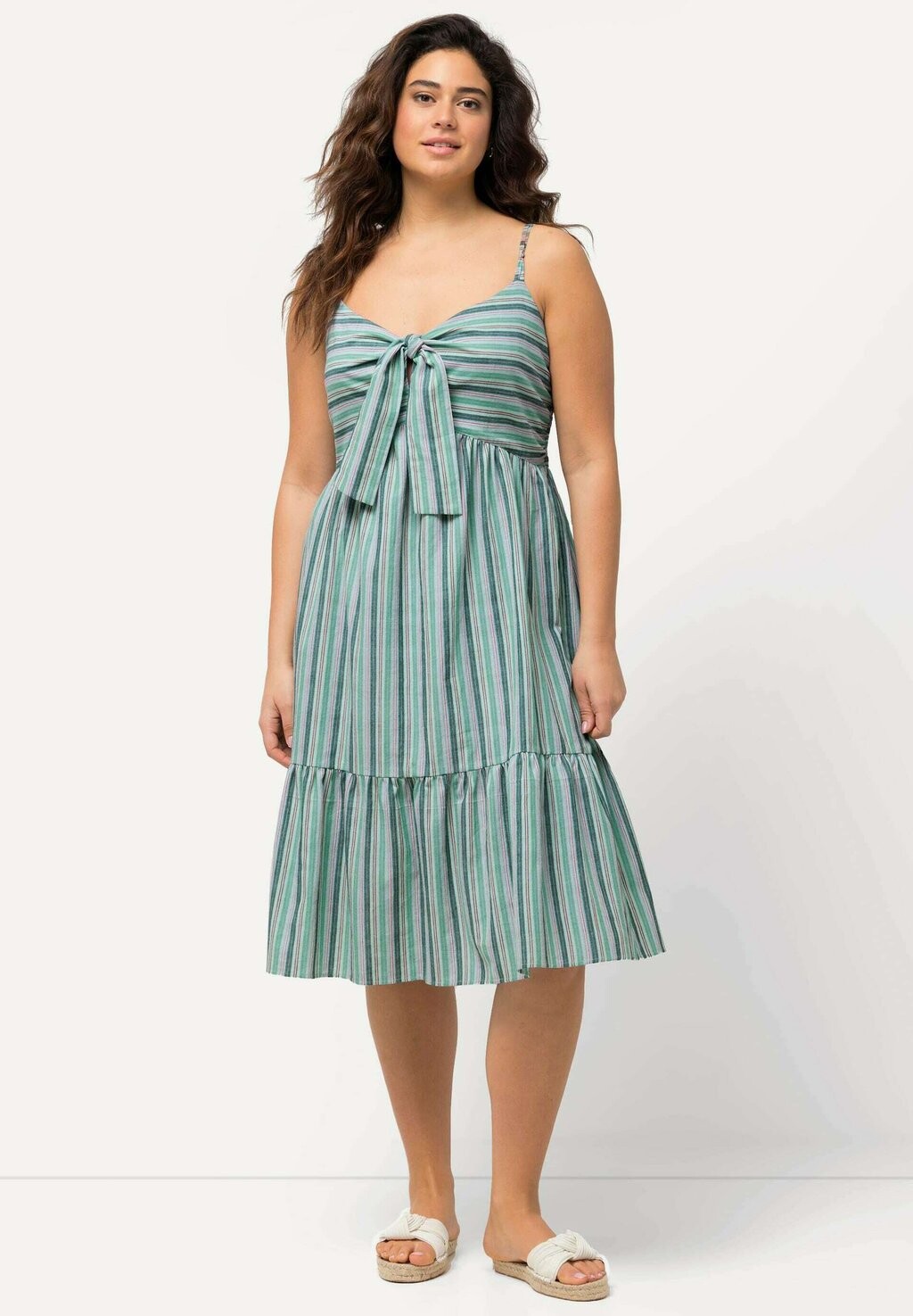 

Повседневное платье STRIPED SPAGHETTI STRAP MIDI Ulla Popken, бирюзовый