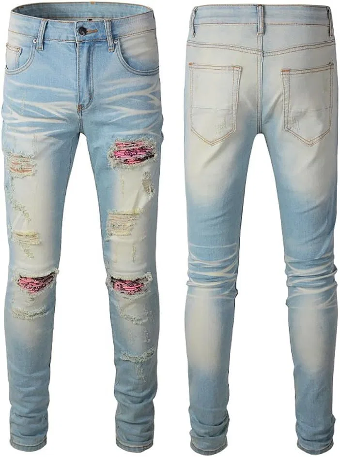 Джинсы с заплаткой, Men's, Blue