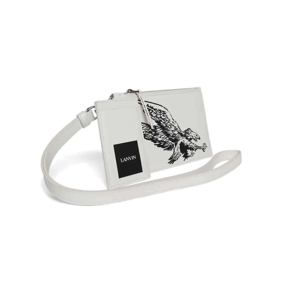 

Белый кожаный мужской кошелек Lanvin