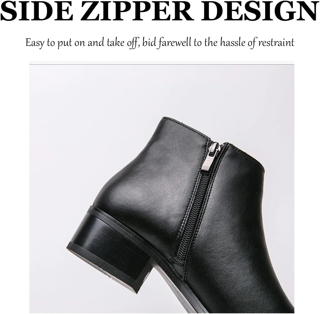 

Мужские классические полированные кожаные челси с боковой молнией, ботинки до щиколотки, с заостренным носком, без шнуровки, теплые, удобные, водонепроницаемые ботинки чукка, модные, с низким каблуком, деловые ботинки челси Pucepen, черный