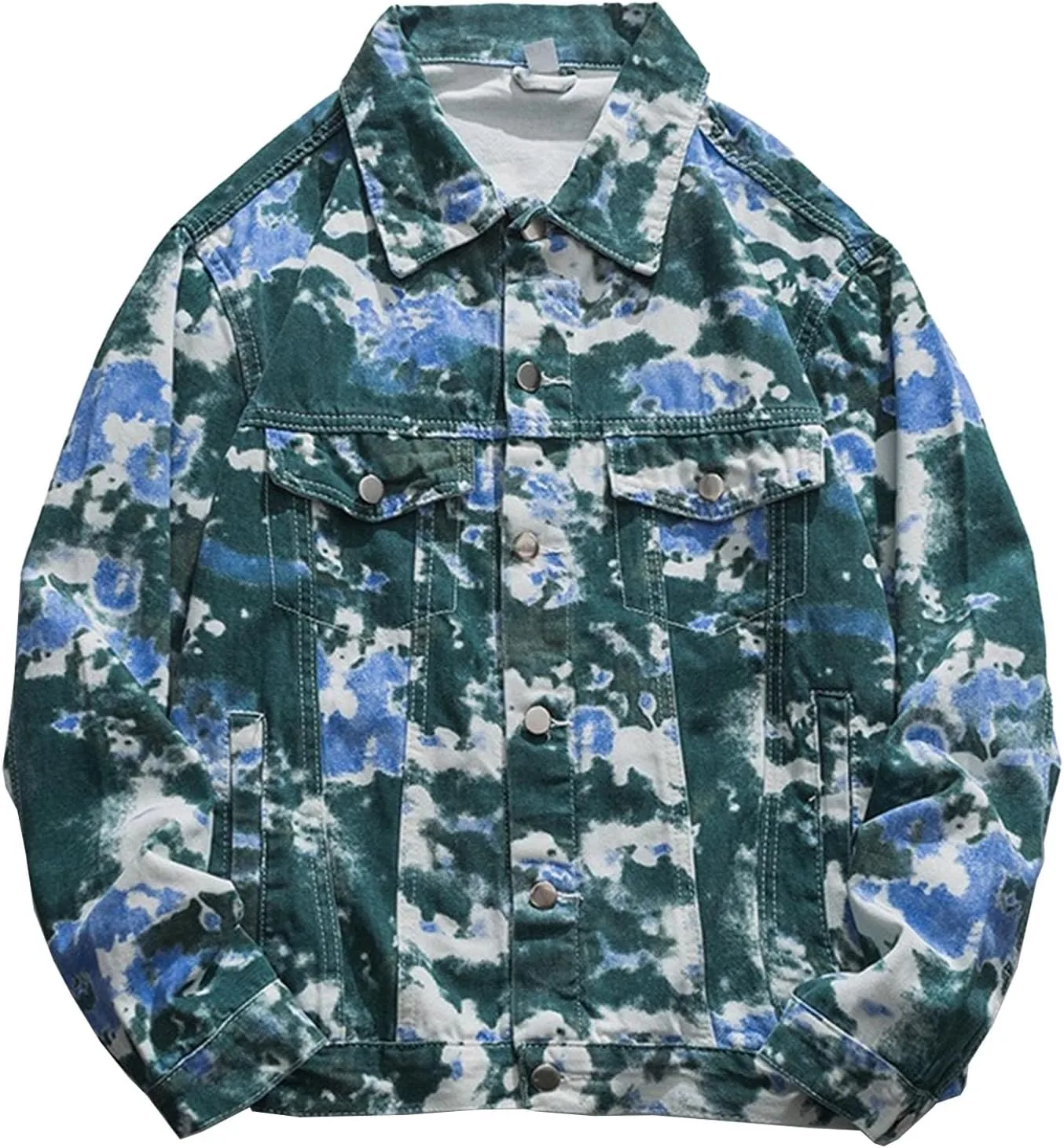 Мужская джинсовая куртка с эффектом потертости, приталенный крой, винтажная джинсовая куртка-тракер, классическая модная верхняя одежда 2025 года Generic, зеленый