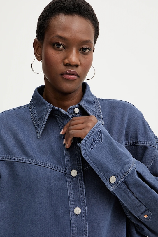 Джинсовая рубашка c overshirt 1.0 BOSS Orange, темно-синий — фото 4