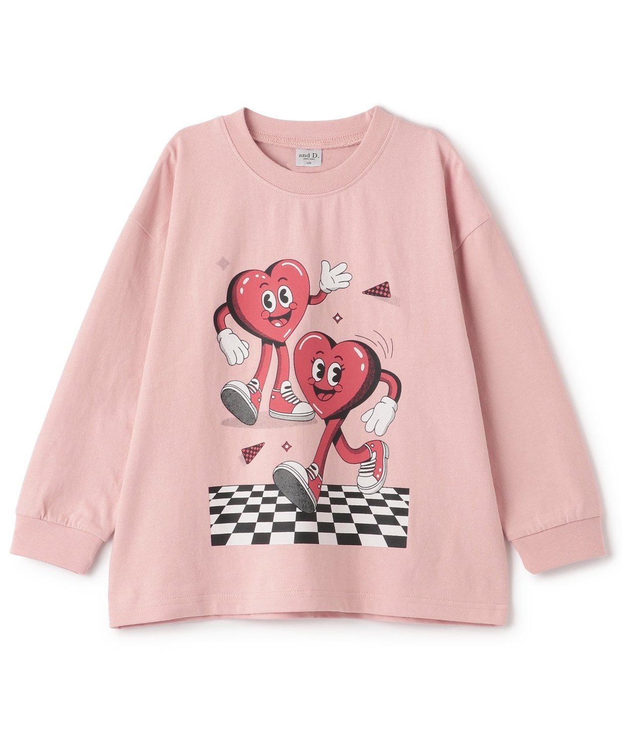 Широкая длинная футболка с изображением сердца And D.petitmain, Light Pink