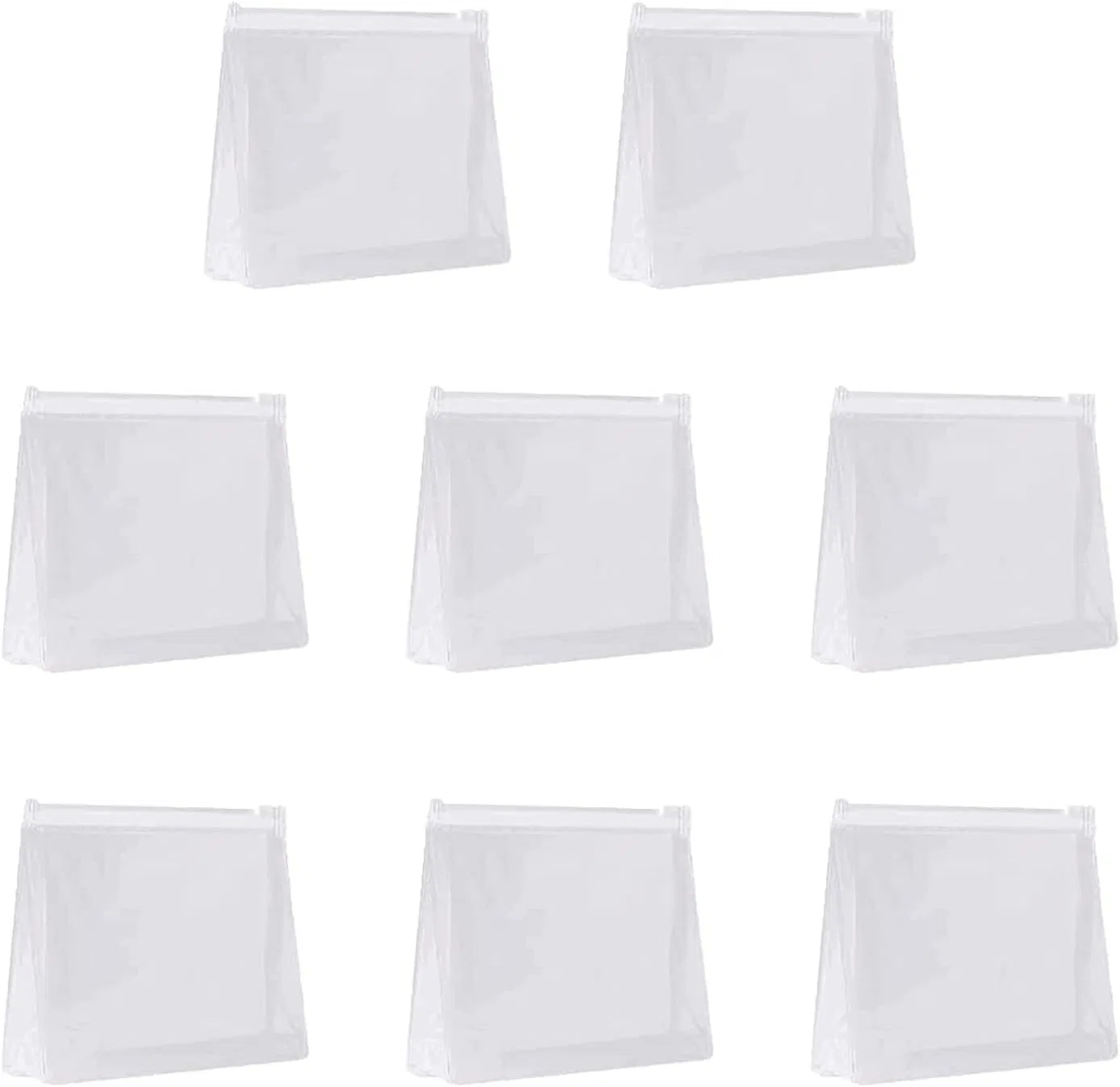 Набор из 8 прозрачных косметичек на молнии из ПВХ Bujingyun, 8Pcs