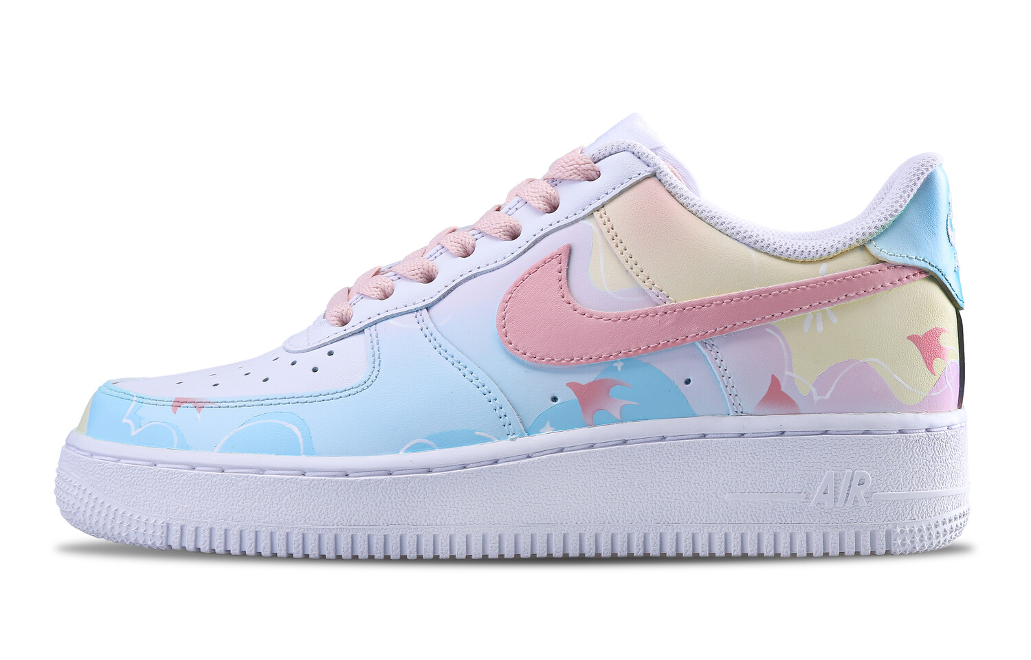 

Кроссовки Nike Air Force 1 Skateboarding Shoes Women's Low-top Pink/blue, розовый