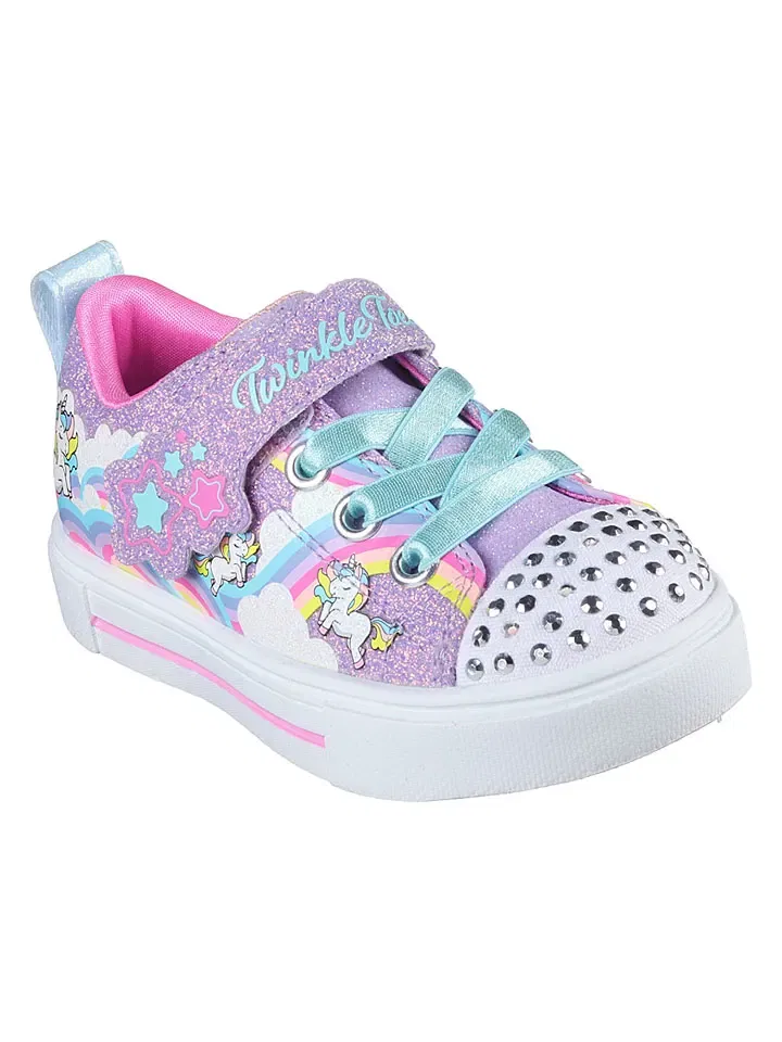 Кроссовки с блестками Skechers разноцветные — фото 3