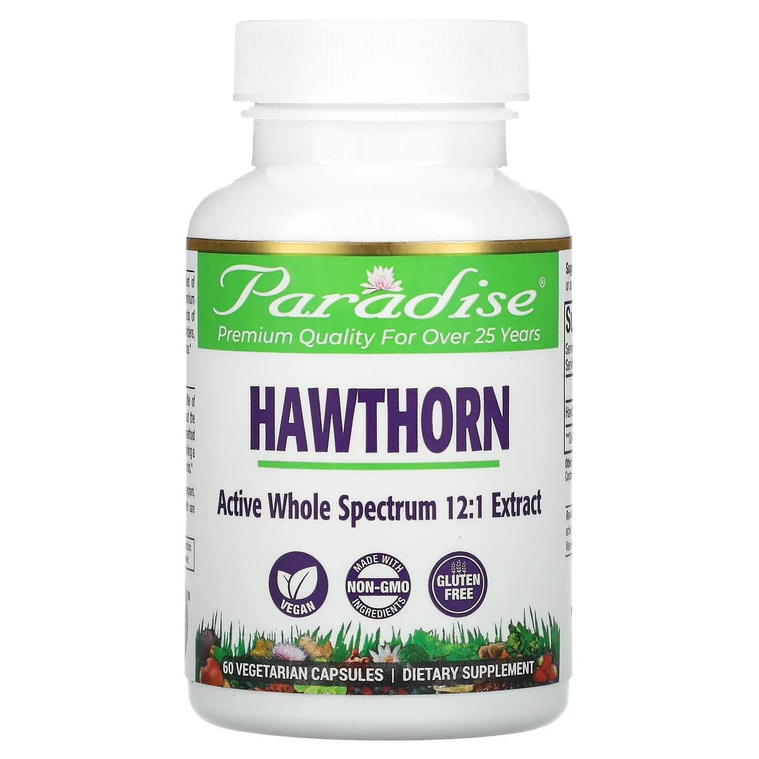 

Paradise Herbs Hawthorn Berry 60 Vegetarian Capsules